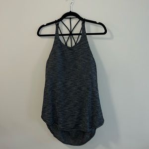 Lululemon dark gray tank top with built in sports bra, size 12